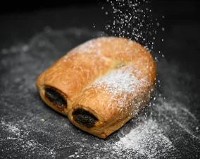 Crescent roll filled with poppy-seed